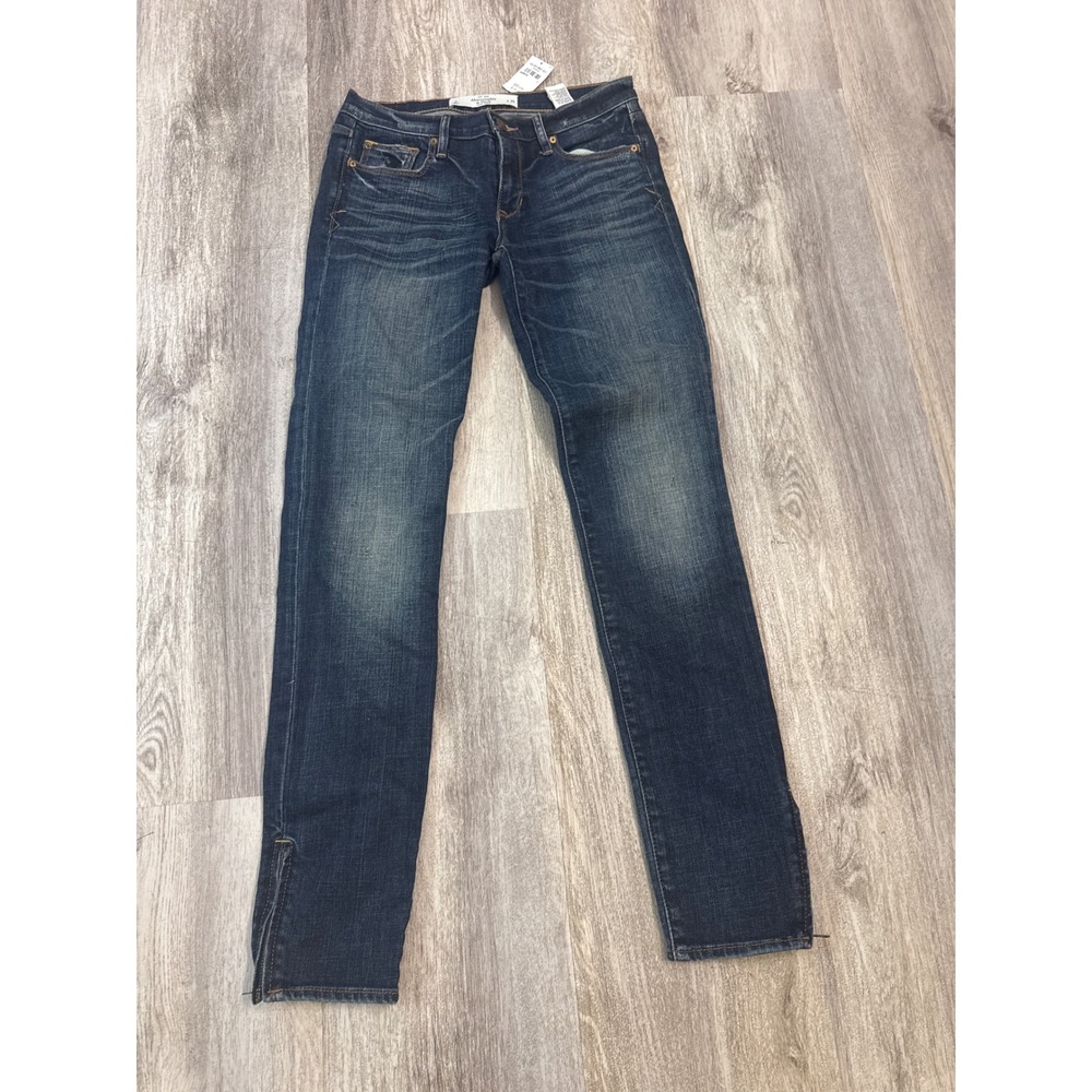 Abercrombie & Fitch Womens Size 2 W26‎ Dark Wash Skinny Ankle Zip Jeans NWT